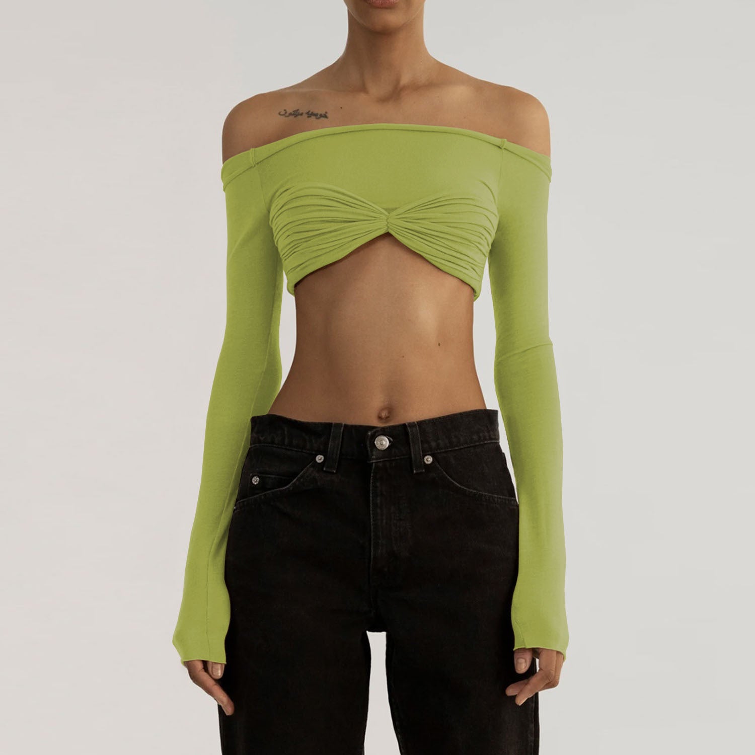Connect The Bow - Bow-Sheer Off-Neck Tube Top (7518487773272)