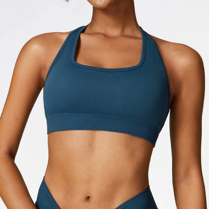 Seamless Lace-Up Yoga Sports Bra