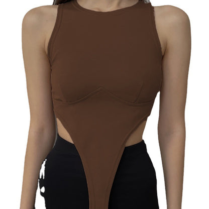 Solid Color Sleeveless Vest-T-Shirt