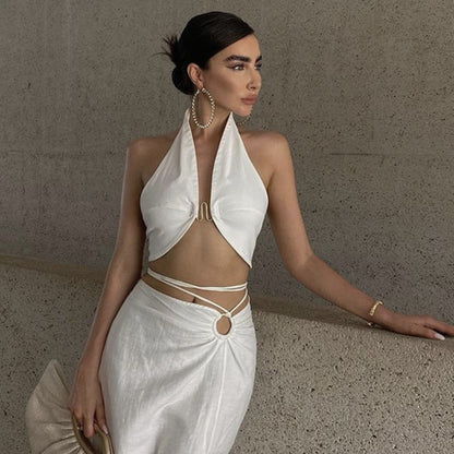 Crochet Backless Halter Top
