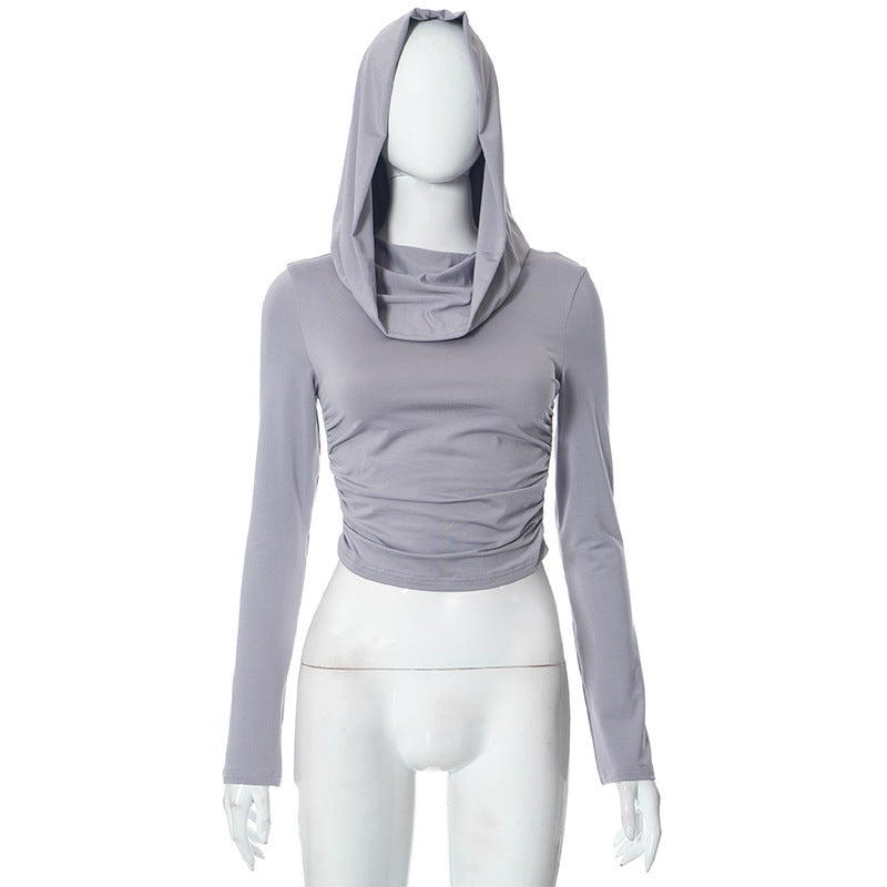 Hooded - Cropped Hooded T-Shirt Top (7516558524504)