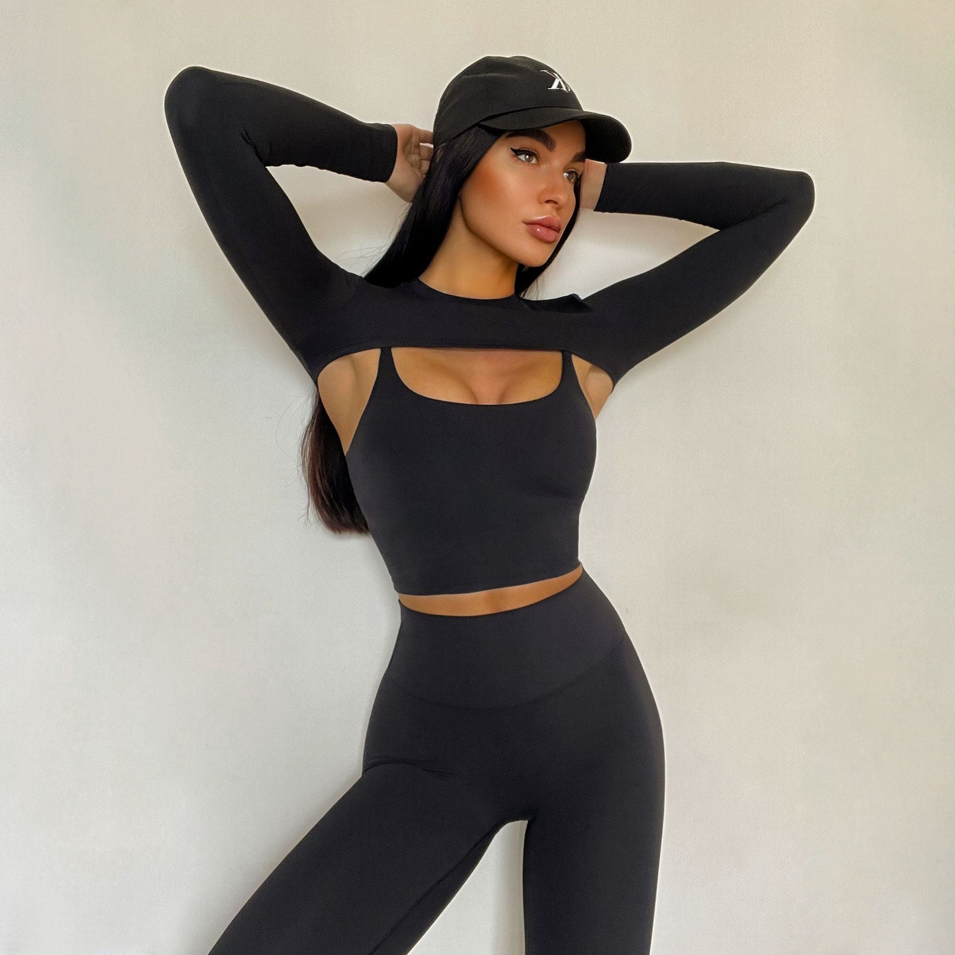 Sling Long Sleeves T-Shirt & Yoga Pants - Set (7516864446552)