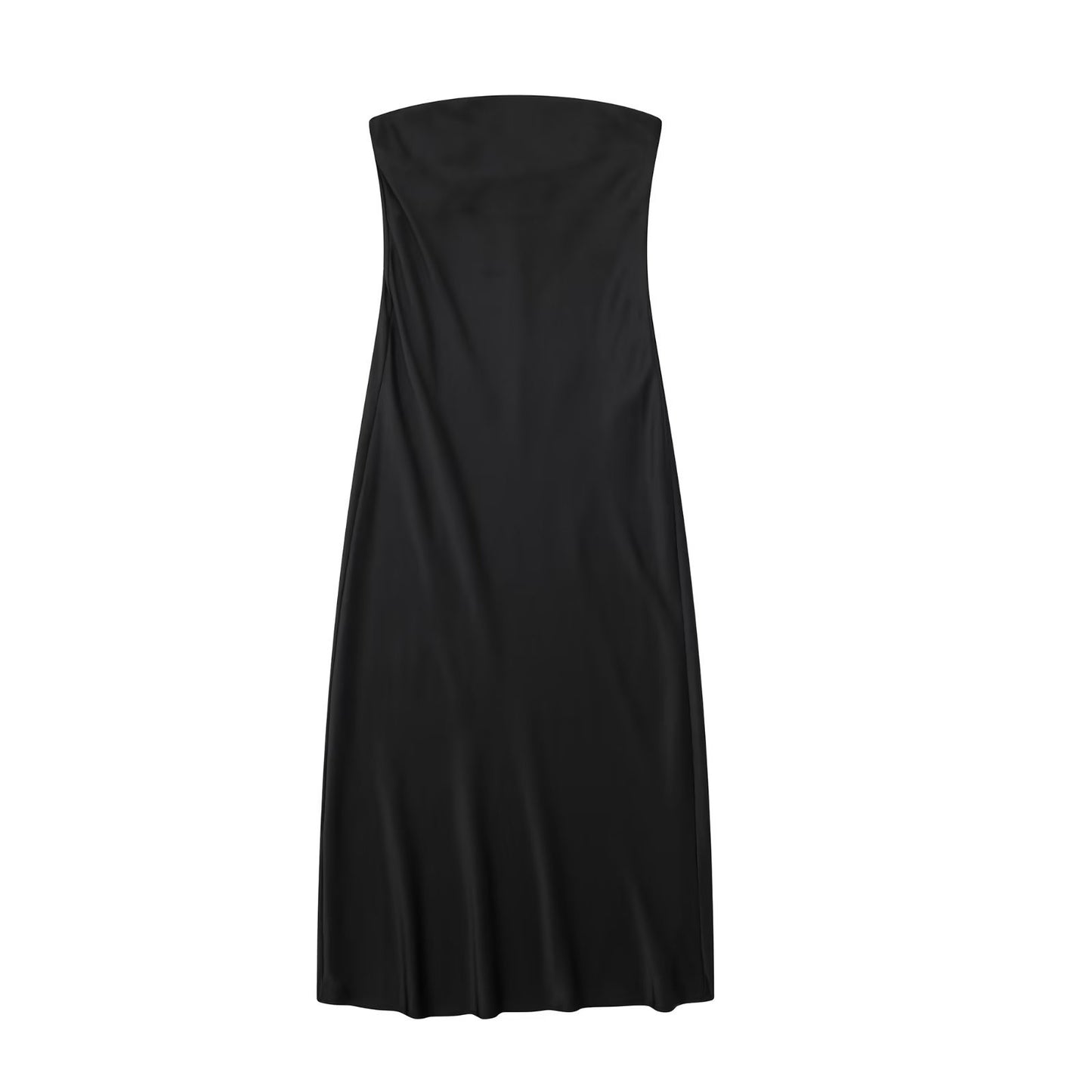 Casual - Silk Satin Tube Dress (7516662399064)