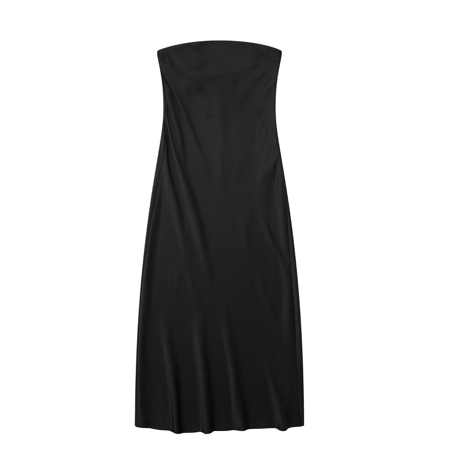 Casual - Silk Satin Tube Dress (7516662399064)