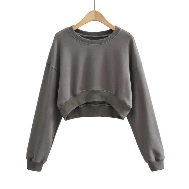 Terry Pullover - High-Waist Crop-Top Sweatshirt (7517822025816)