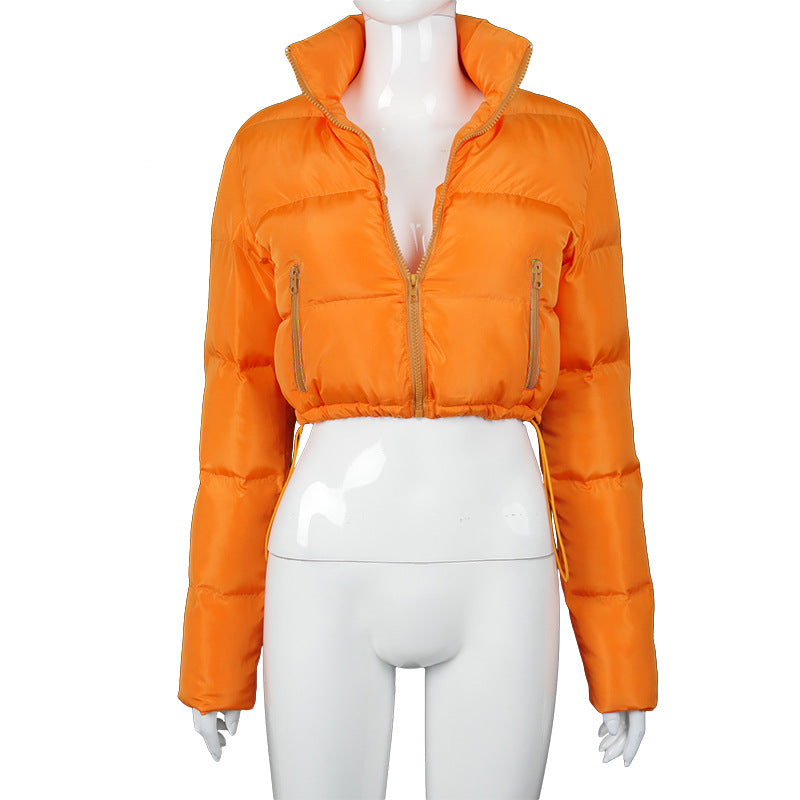 High-Collared - High Collar Thick Cotton Jacket Coat (7516645720152)