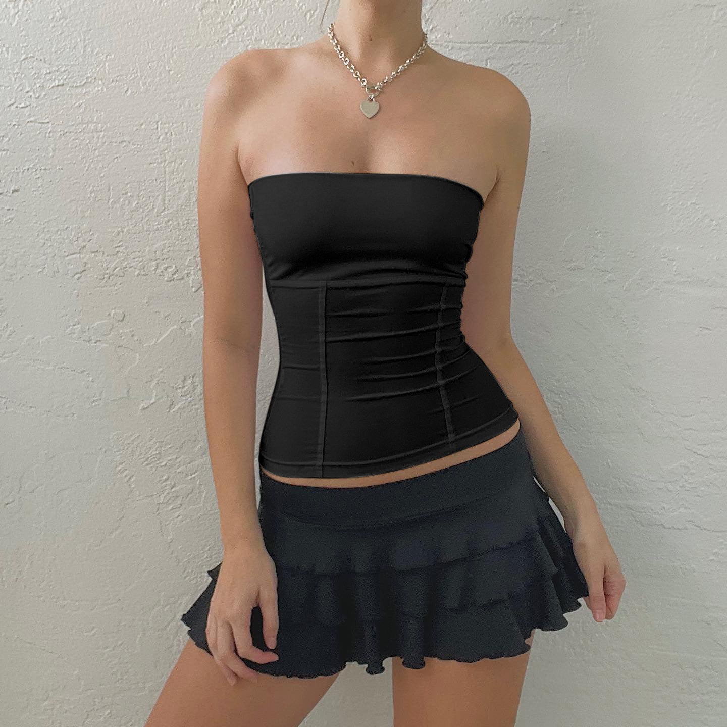 Off-Shoulder Tube Top - Solid Color Pullover Sleeveless (7517958635608)