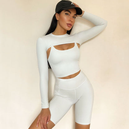 Sling Long Sleeves - T-Shirt Shorts Three-Piece Set (7516865724504)