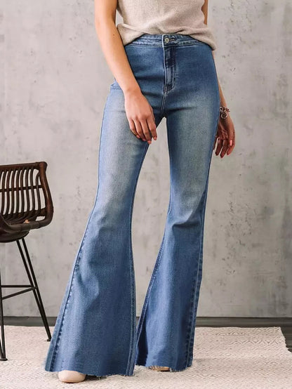 Slim-Fit Stretch Flared Denim Jeans Pants