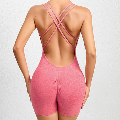Pleated Crossy-Back Yoga Activewear Set (7520680968280)