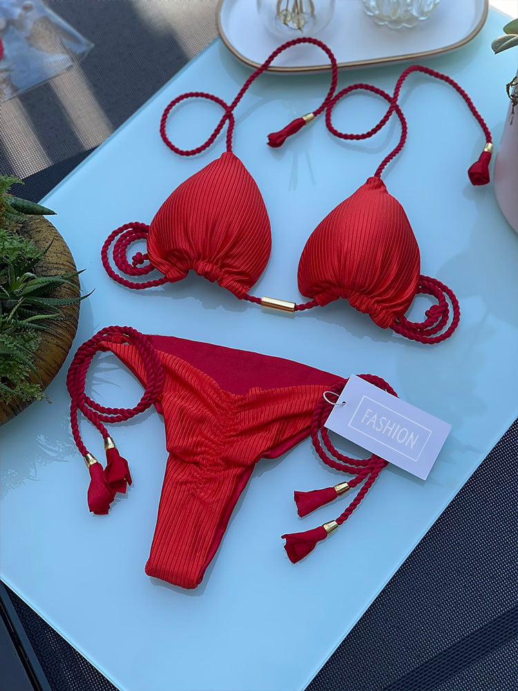 Braid Rope Bikini Set - Solid Color Multi-Color Blend Bikini (7516590440536)