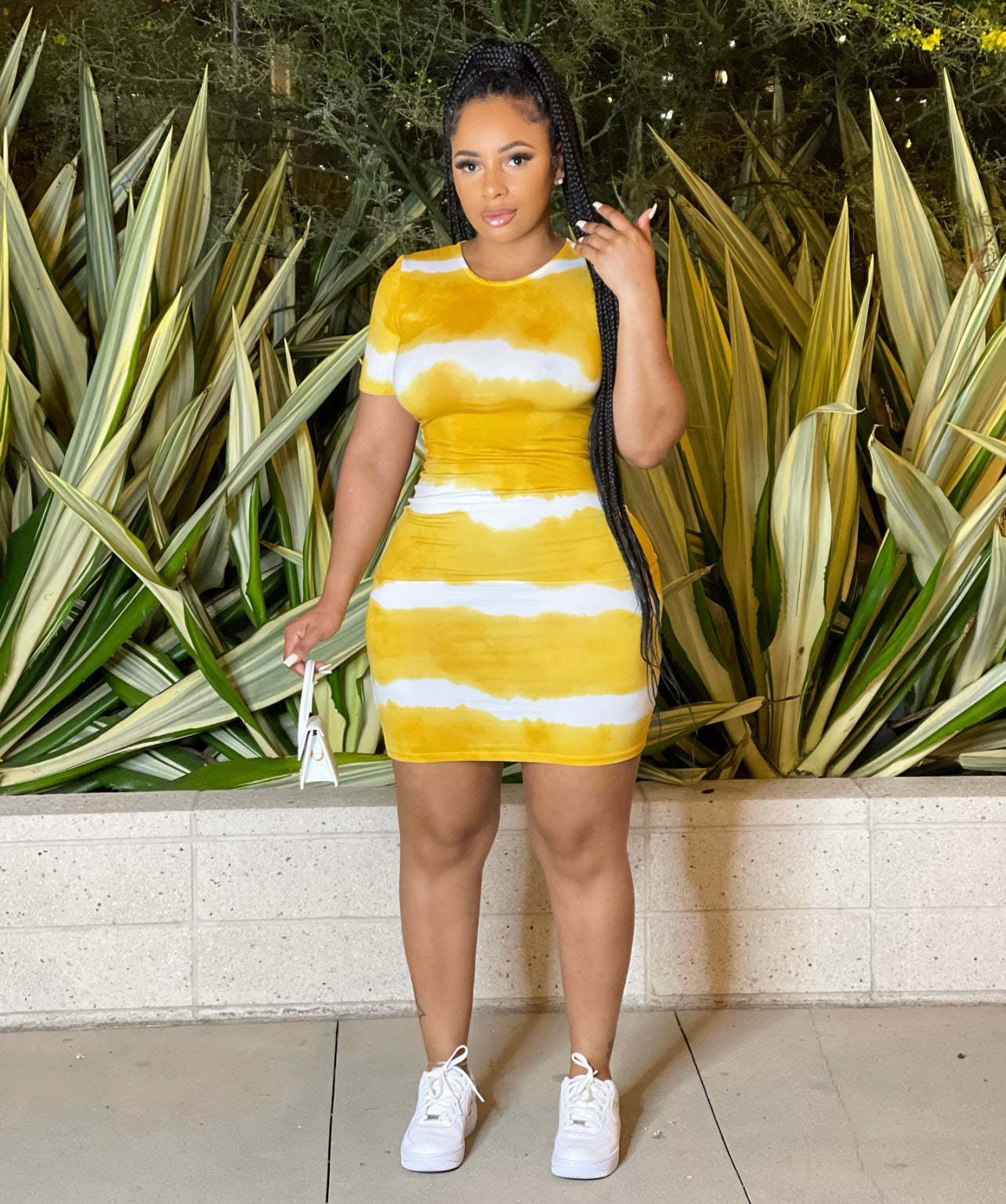 Plus-Size Printed Tie-Dyed Sheath Dress