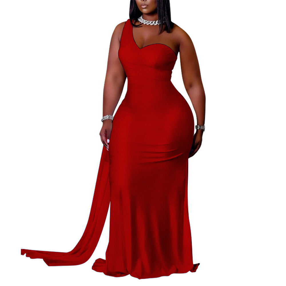 Solid Color Sheath - Long Slim Dress (7516664266840)