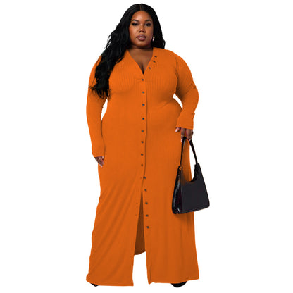 Plus-Size Stripe Split Dress