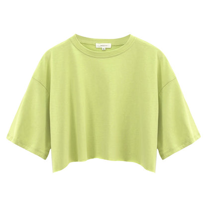 Cotton Solid Color Crop-Top