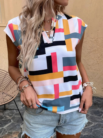 Geographical - Cropped Neckline Batwing Sleeves Pullover Top (7518653644888)