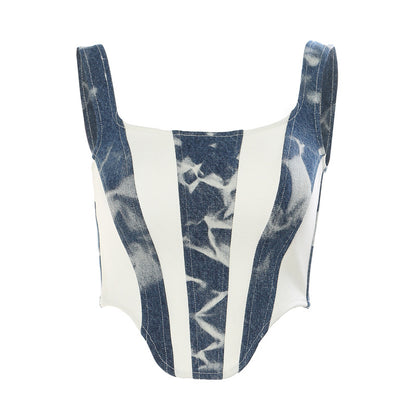 Slim-Top - Contrast Color Camisole Crop-Top (7519157878872)