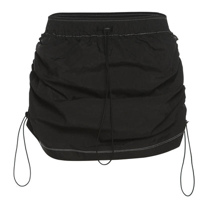 Slim Hip-Bag Drawstrings High-Waist Skirt