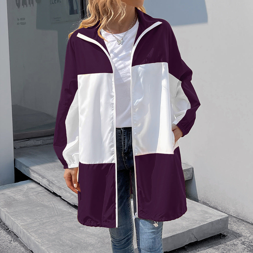 Color Matching Waterproof Outdoor Raincoat Jacket Top (7524754587736)
