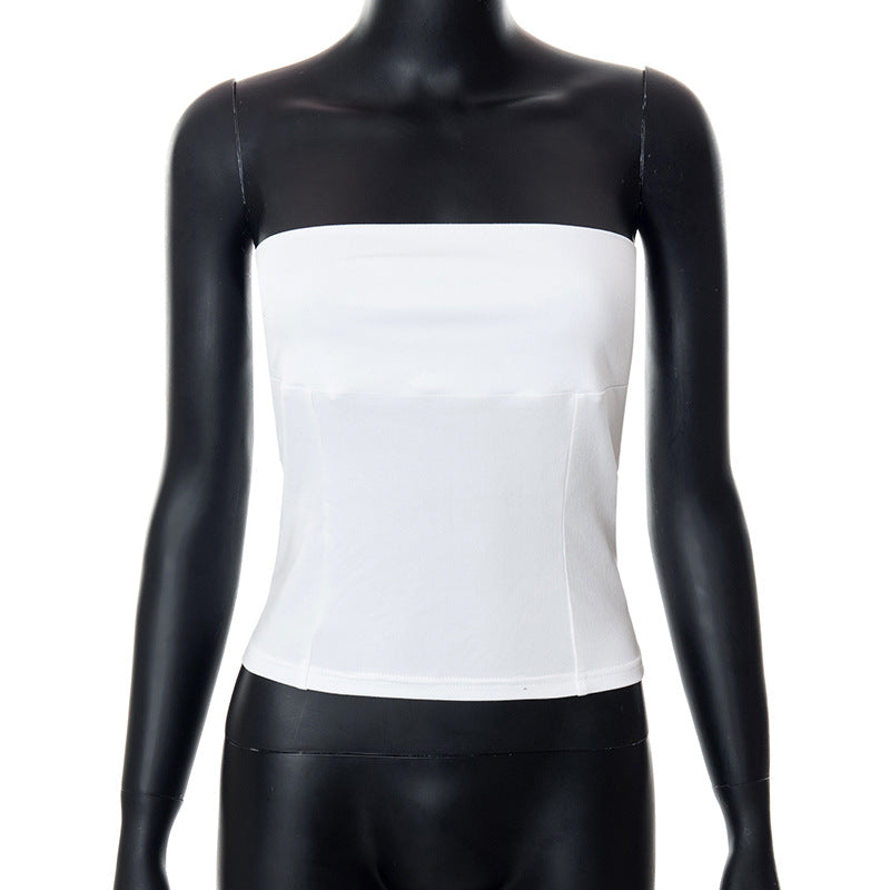 Off-Shoulder Tube Top - Solid Color Pullover Sleeveless (7517958635608)