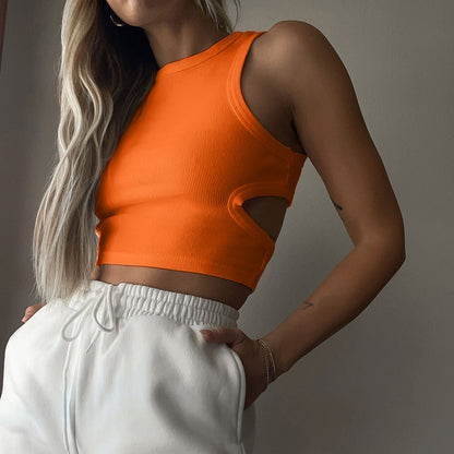 Hollow-Out Cut-Out Tank Top Crop-Top
