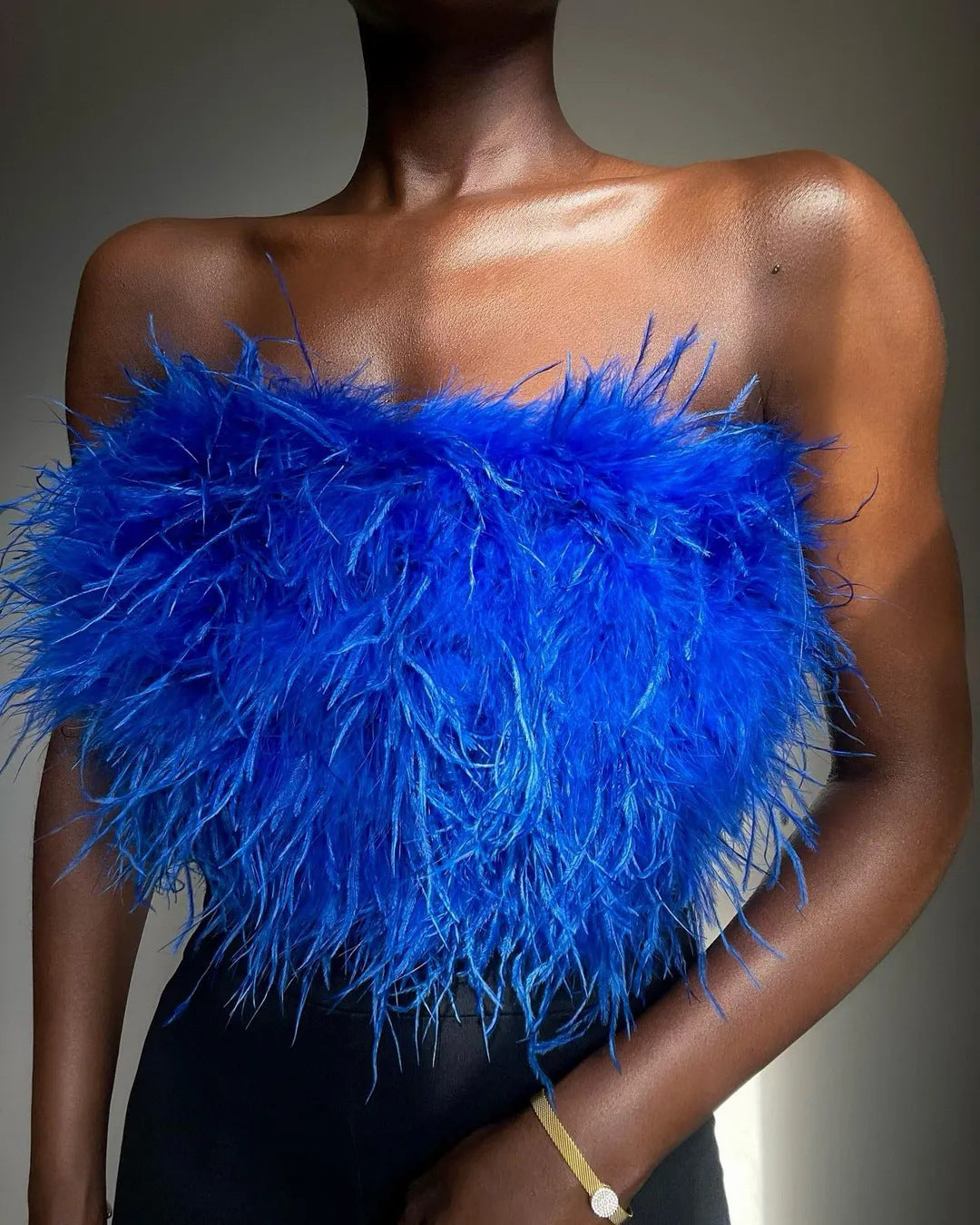 Fur! - Feather Fur Tube Top (7517947854936)