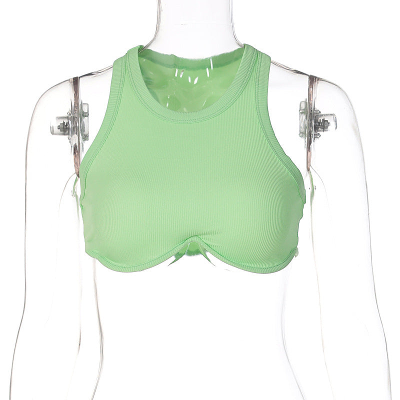 Sleeveless - Pattern Cropped - Tube-Top Crop-Top (7517895688280)
