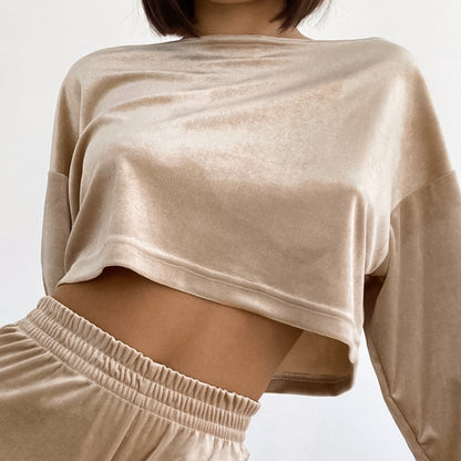 Velvet Two-Piece Pajamas Set