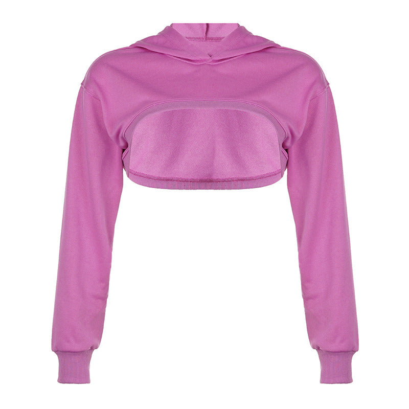 Top On - Asymmetric Cut-Out Hooded Sweater Top (7519155421272)