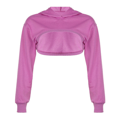 Top On - Asymmetric Cut-Out Hooded Sweater Top (7519155421272)