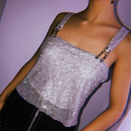 Chains Camisole Spaghetti Straps Baring Tube-Top