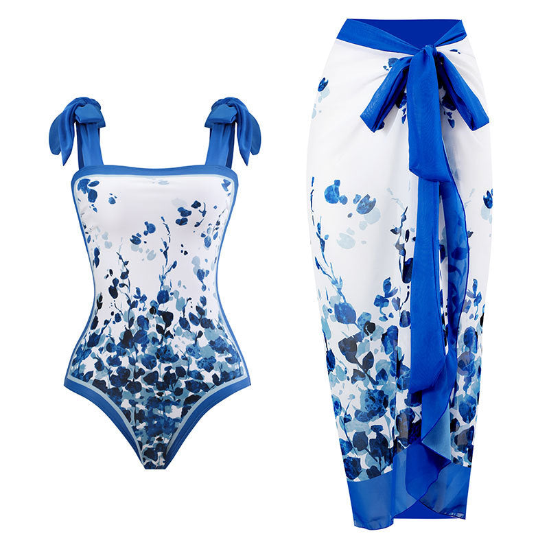 Conservative - One-Piece & Chiffon Blouse Swimsuit Set (7518654398552)