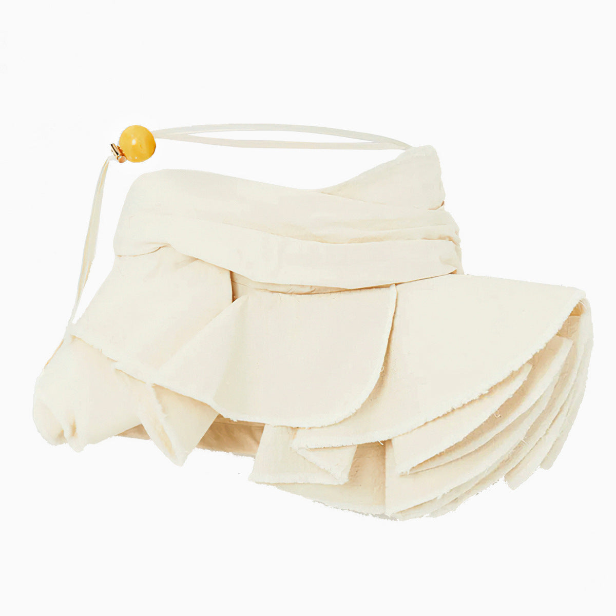 Pleated Asymmetrical Frayed Slim-Fit Skirt