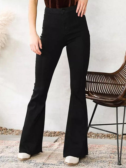 Slim-Fit Stretch Flared Denim Jeans Pants
