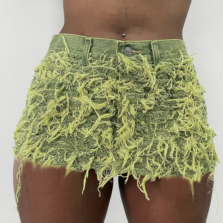 Tassels - Denim Skirt (7520597016664)
