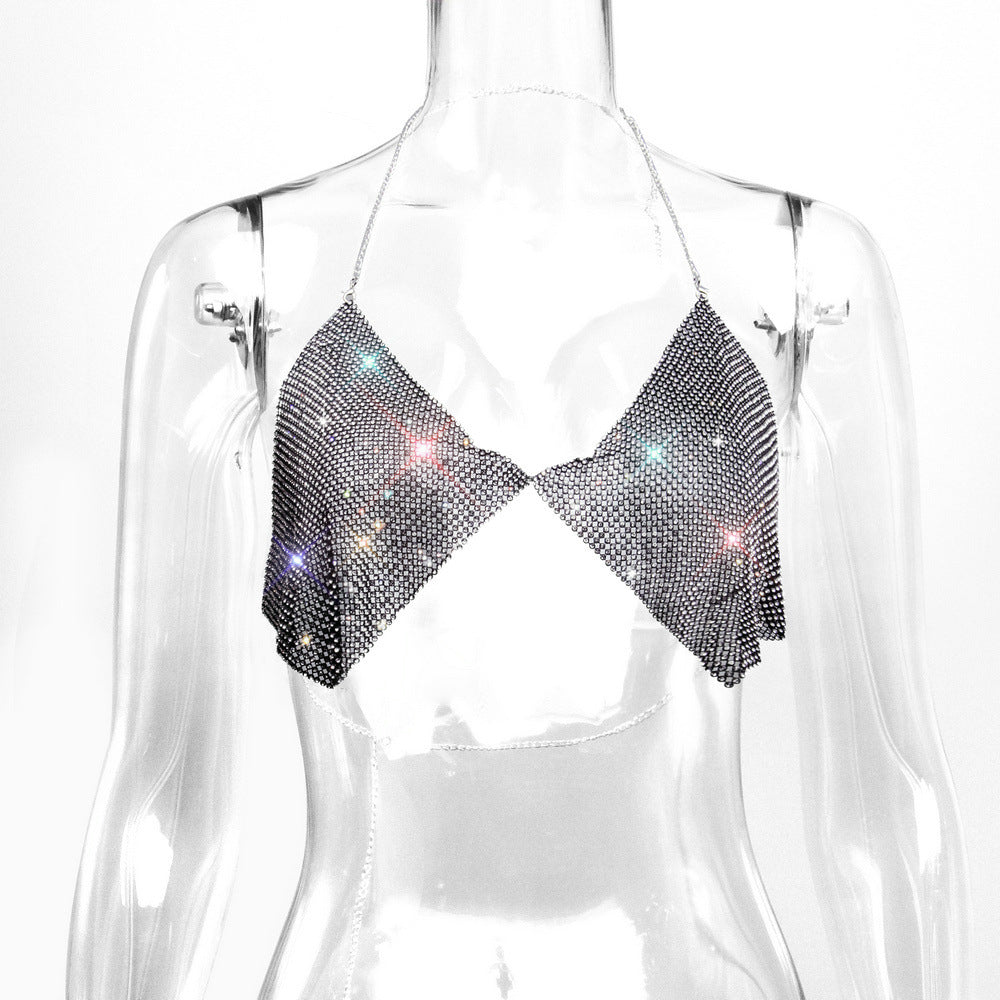 Diamond Metal Chain - Sequin Sling Tube Top (7517948608600)