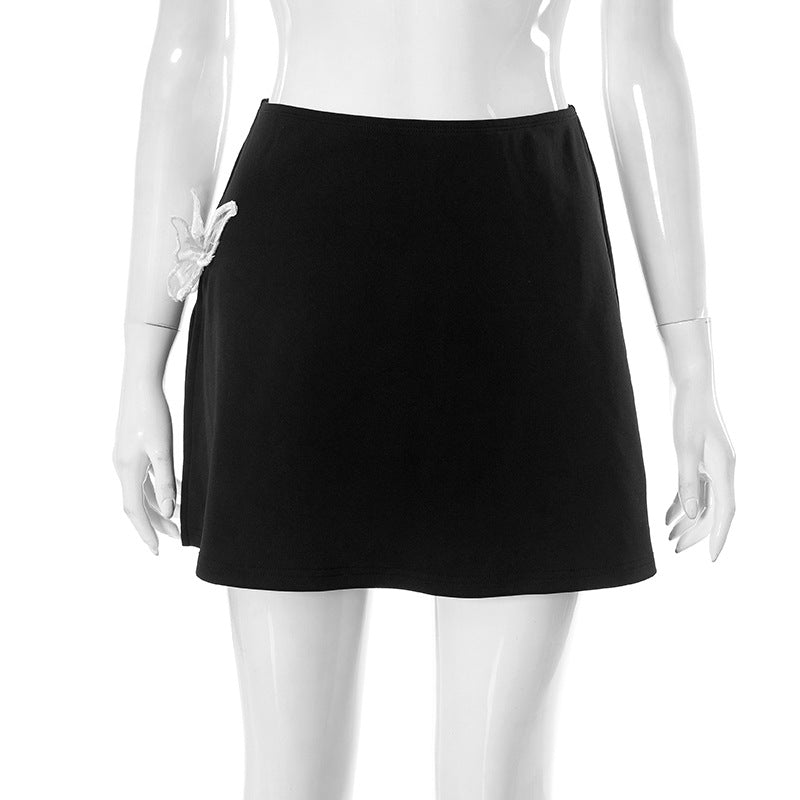 Butterfly Side-Open Stitching Skirt