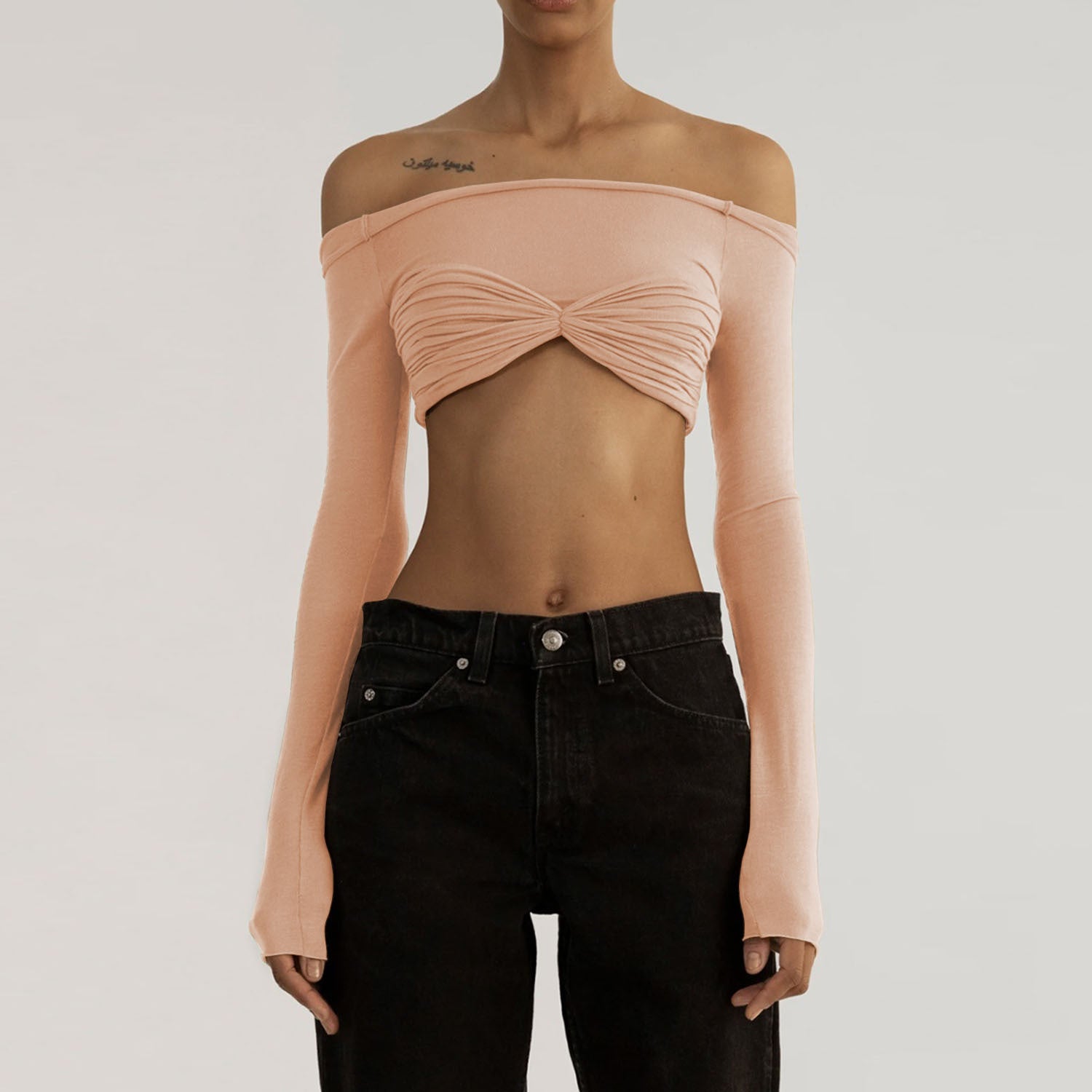 Connect The Bow - Bow-Sheer Off-Neck Tube Top (7518487773272)