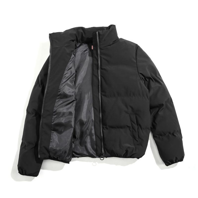 Plus Size Solid Color Cotton Stand-Up Collar Jacket