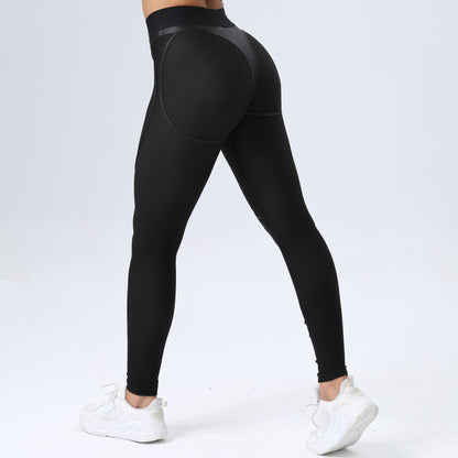 Robotic - Color Block Patchwork Sports Bra & Hip Lifting Pants Two-Piece Set (7516855861336)