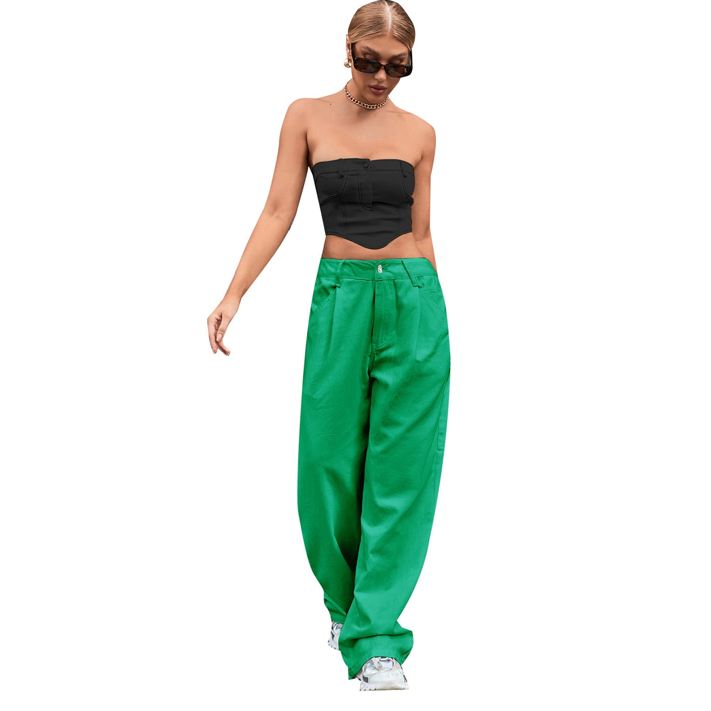 High-Waist Loose-Fit Denim Jeans