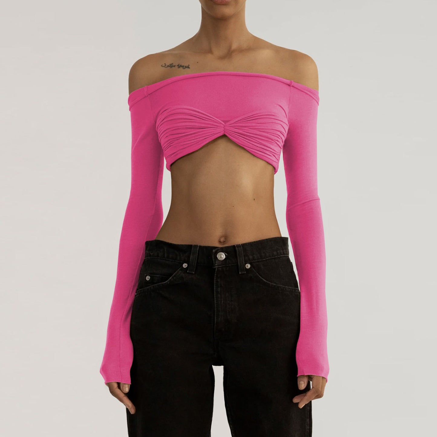 Connect The Bow - Bow-Sheer Off-Neck Tube Top (7518487773272)