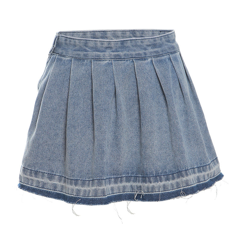Cheerleading Denim Skirt - Pleated & Sheath (7522342142040)