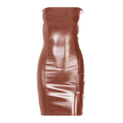 Leather Tube Top Dress - Solid Color Leather (7517958504536)
