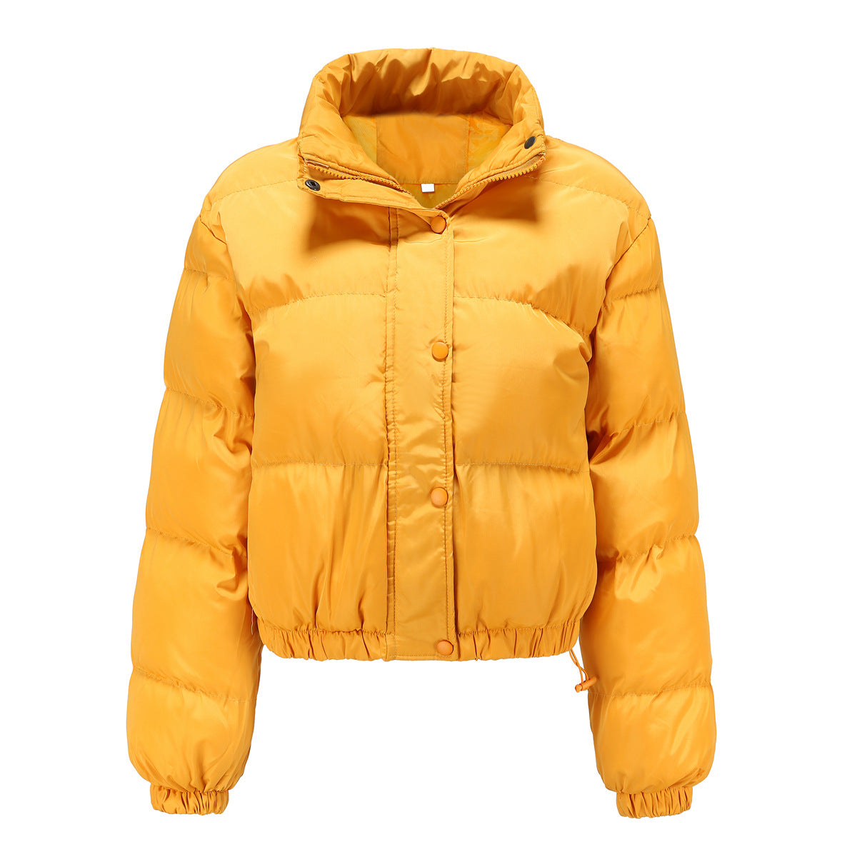 Short Cotton Jacket Long Sleeves High Collar Cotton-Padded Coat (7516616294488)