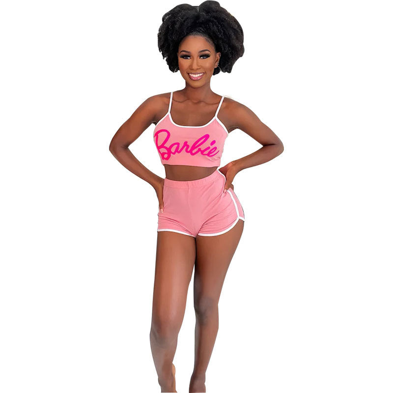 BARBIE Casual Sleeveless Sports Two-Piece Set (7516866871384)
