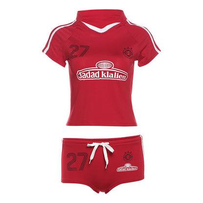 Slim-Fit Cropped High-Waist Sports Set