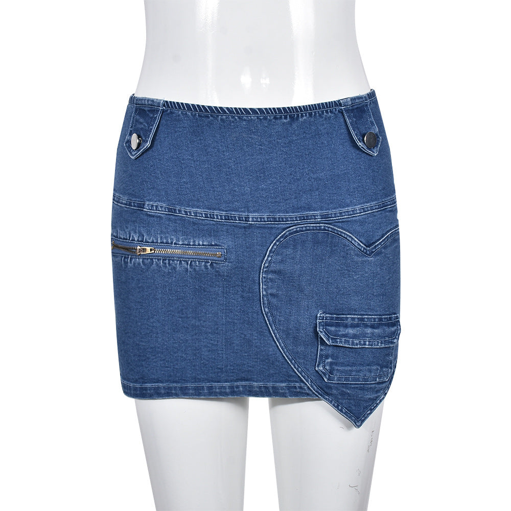 Stretchy Love Patch - Denim Skirt (7522338406488)