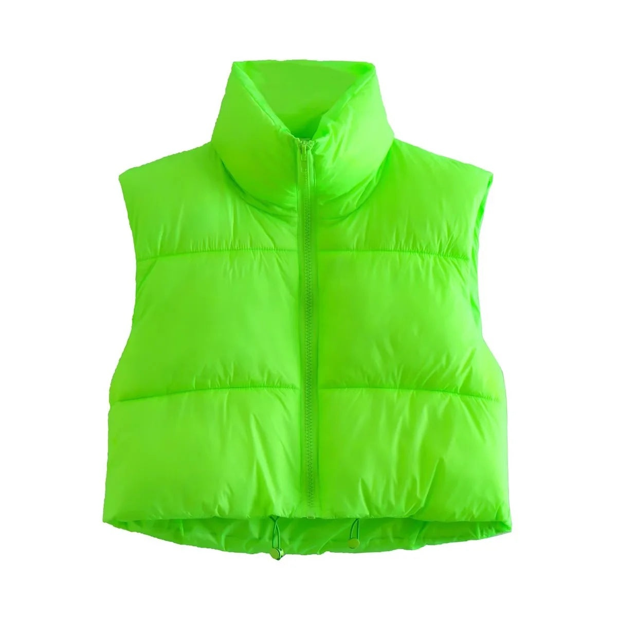 Sleeveless Zipped Stand Collar - Cotton Padded Vest (7516615704664)