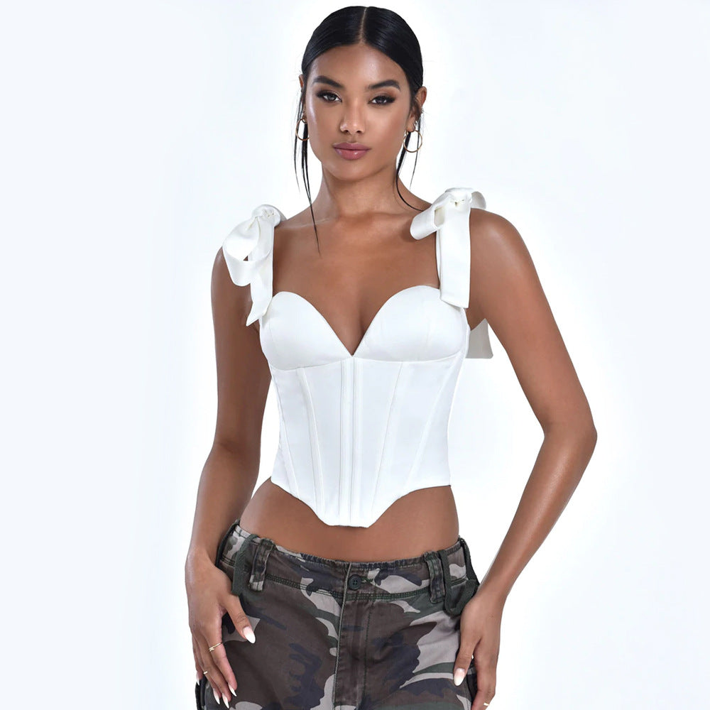 Bow-Boning Corset Camisole Crop-Top